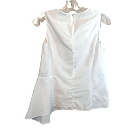 Massimo Dutti Sleeveless White Cotton Asymmetrical Top  Ladies Xsm - Picture 2 of 14